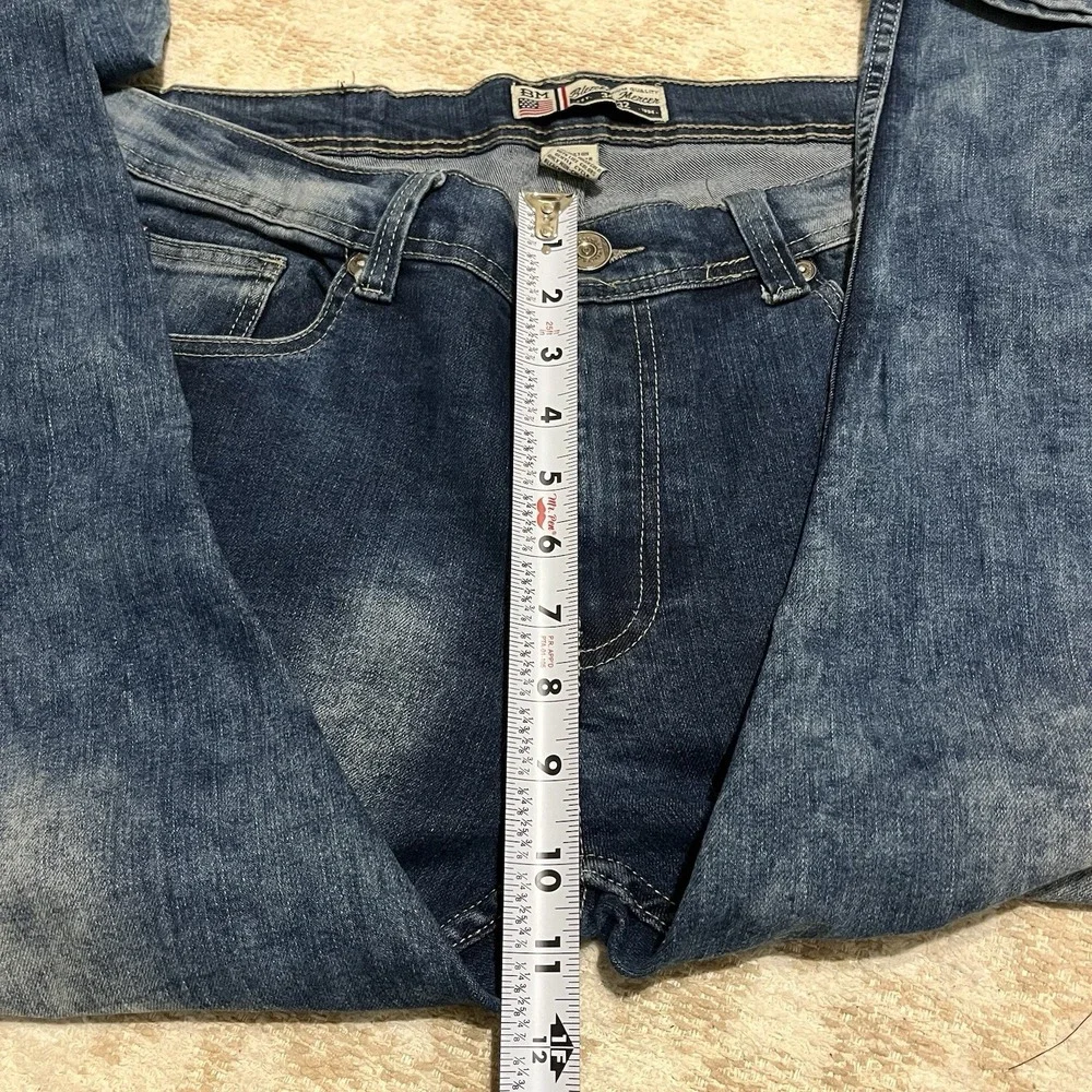 Bleeker and Mercer Men Tapered Skater Jean 34x32 Acid Wash Distressed 90s Grunge